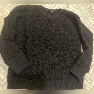 rag & bone Textured Black Crewneck Sweater